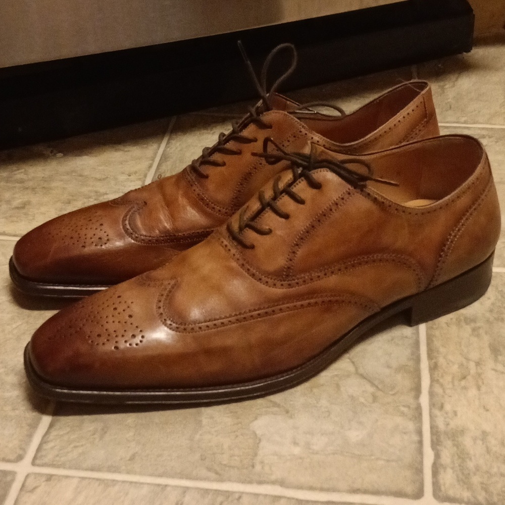 Men's Brown Oxford Magnanni Dress Shoes Size 13 M